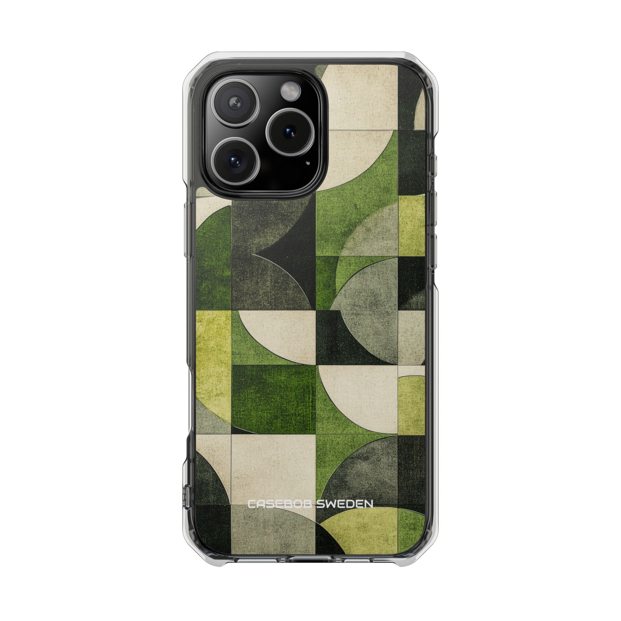 Green Geometric Harmony - Clear Impact iPhone 16 Phone Case