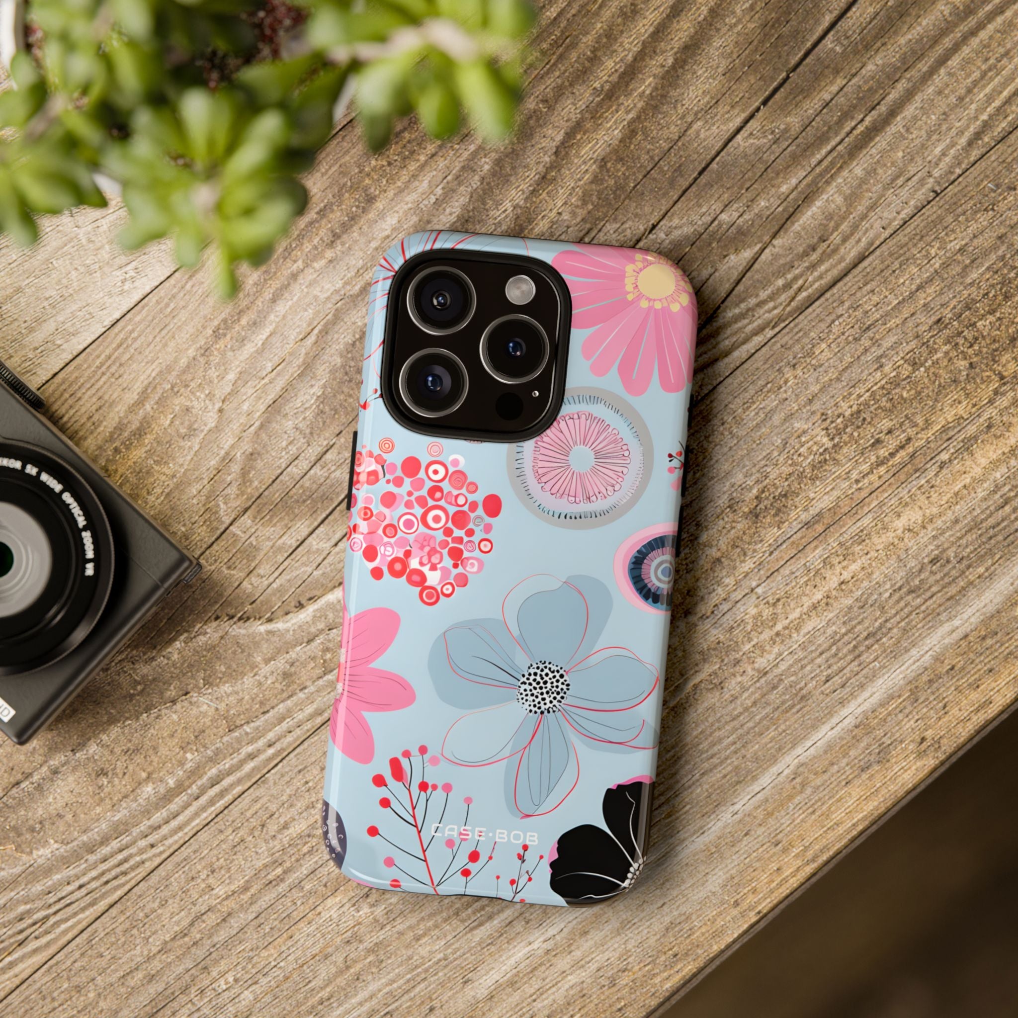 Floral Radiance Blue iPhone 16 Pro Case - Tough