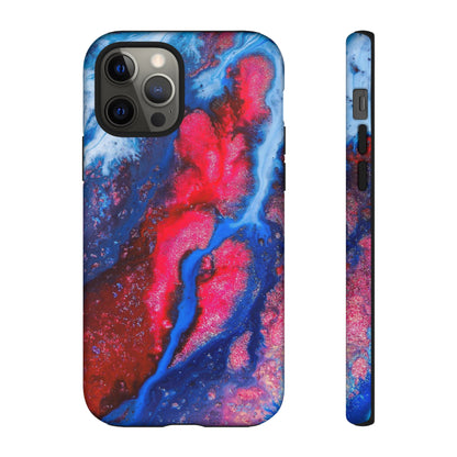 Red n Blue Ink Art iPhone Case (Protective) iPhone 12 Pro Matte Phone Case