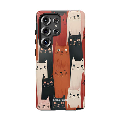 Elongated Cats Black Samsung S25 Ultra Case - Tough
