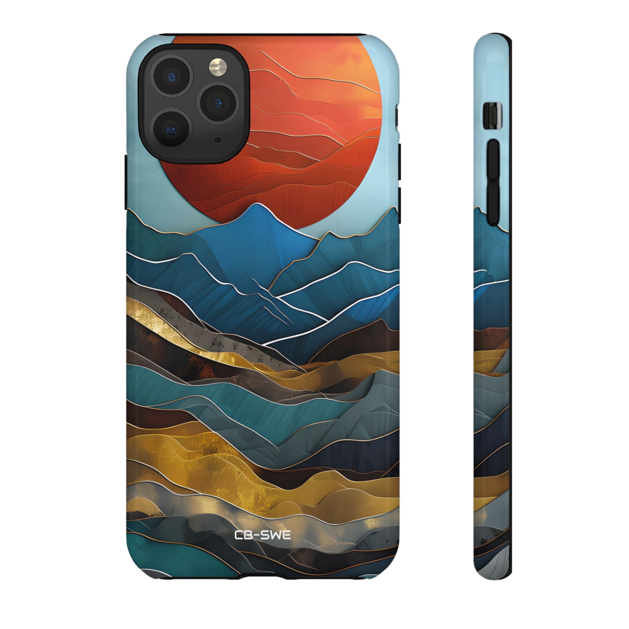 Sunset Geometry Waves - iPhone Case