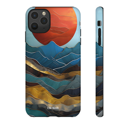 Sunset Geometry Waves - iPhone Case