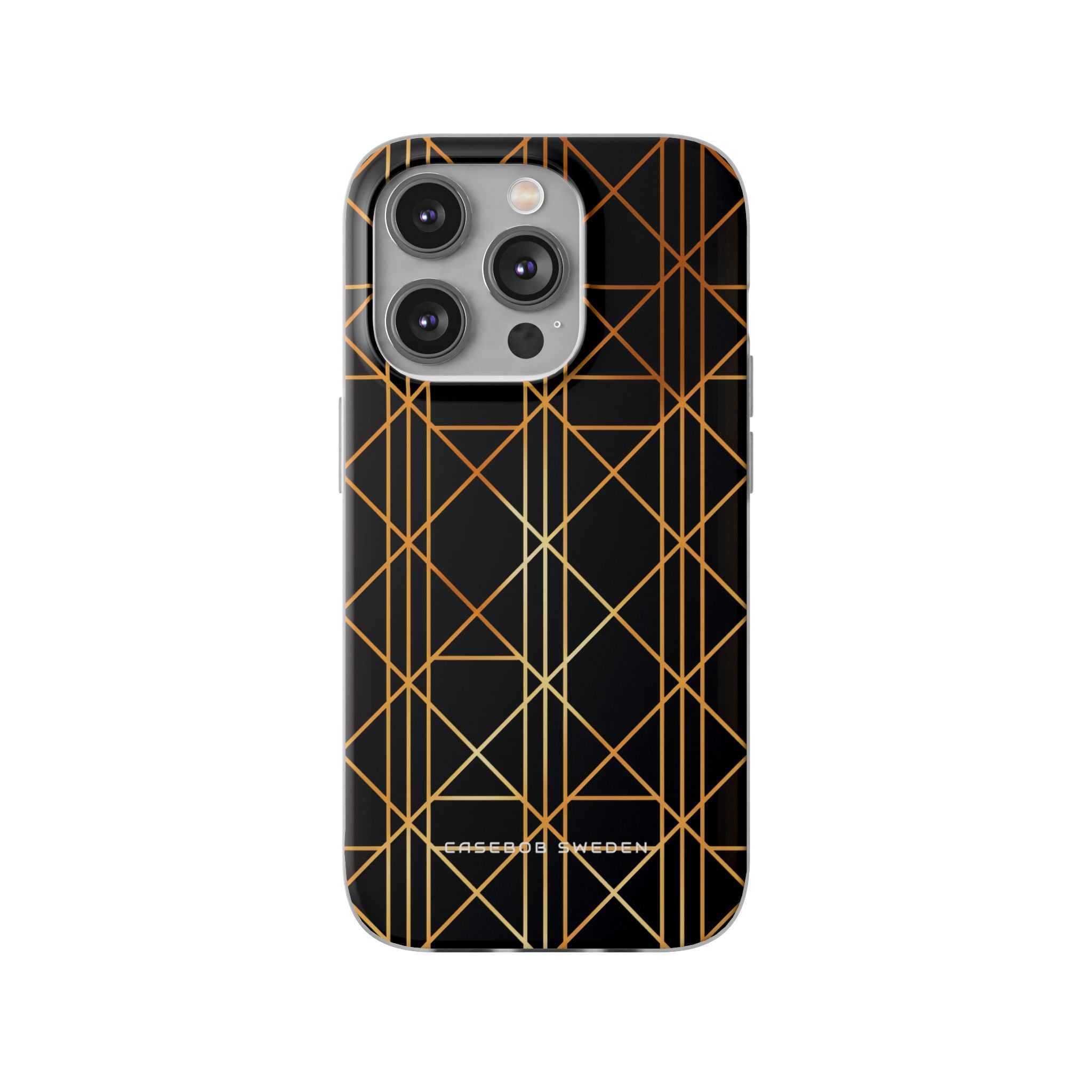 Golden Geometric Elegance iPhone 14 - Flexi Phone Case