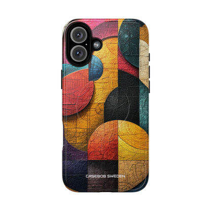 Vibrant Geometric Art - Tough + MagSafe® iPhone 16 Phone Case