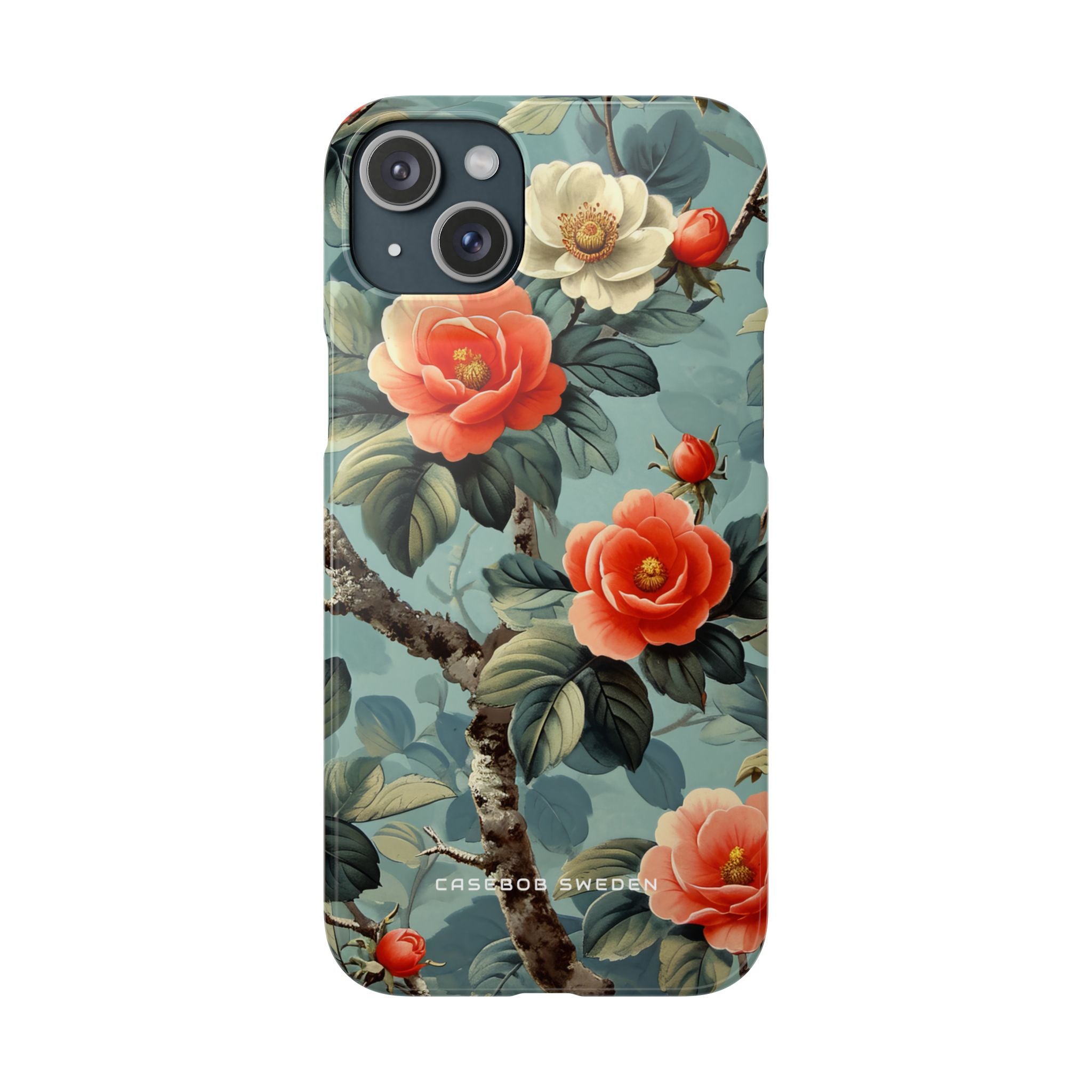 Vintage Floral Romance iPhone 15 - Schlanke Handyhülle