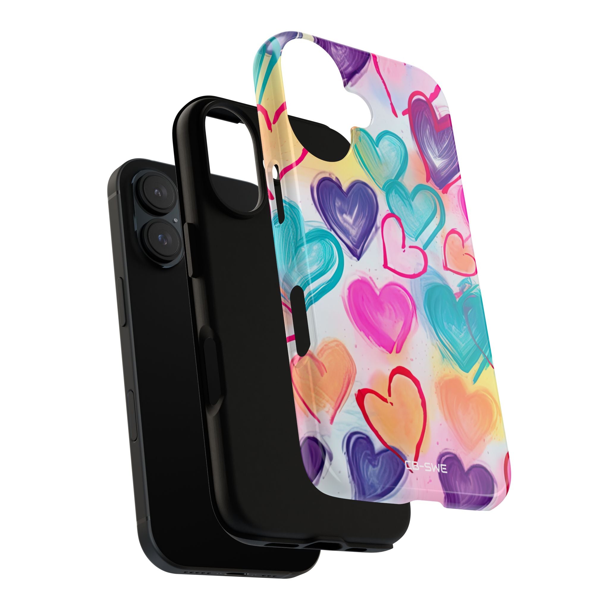 Hearts Dance Playfully - iPhone Case