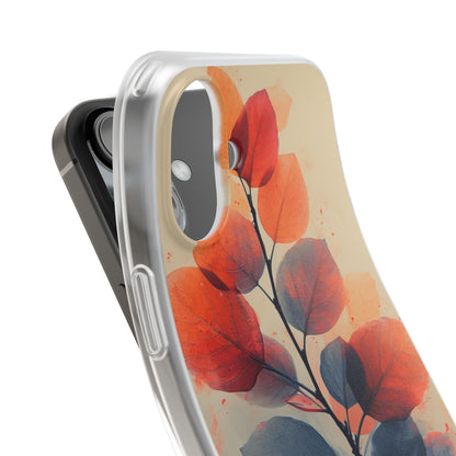 Orange Gray Leaves - Flexi iPhone 16 Phone Case