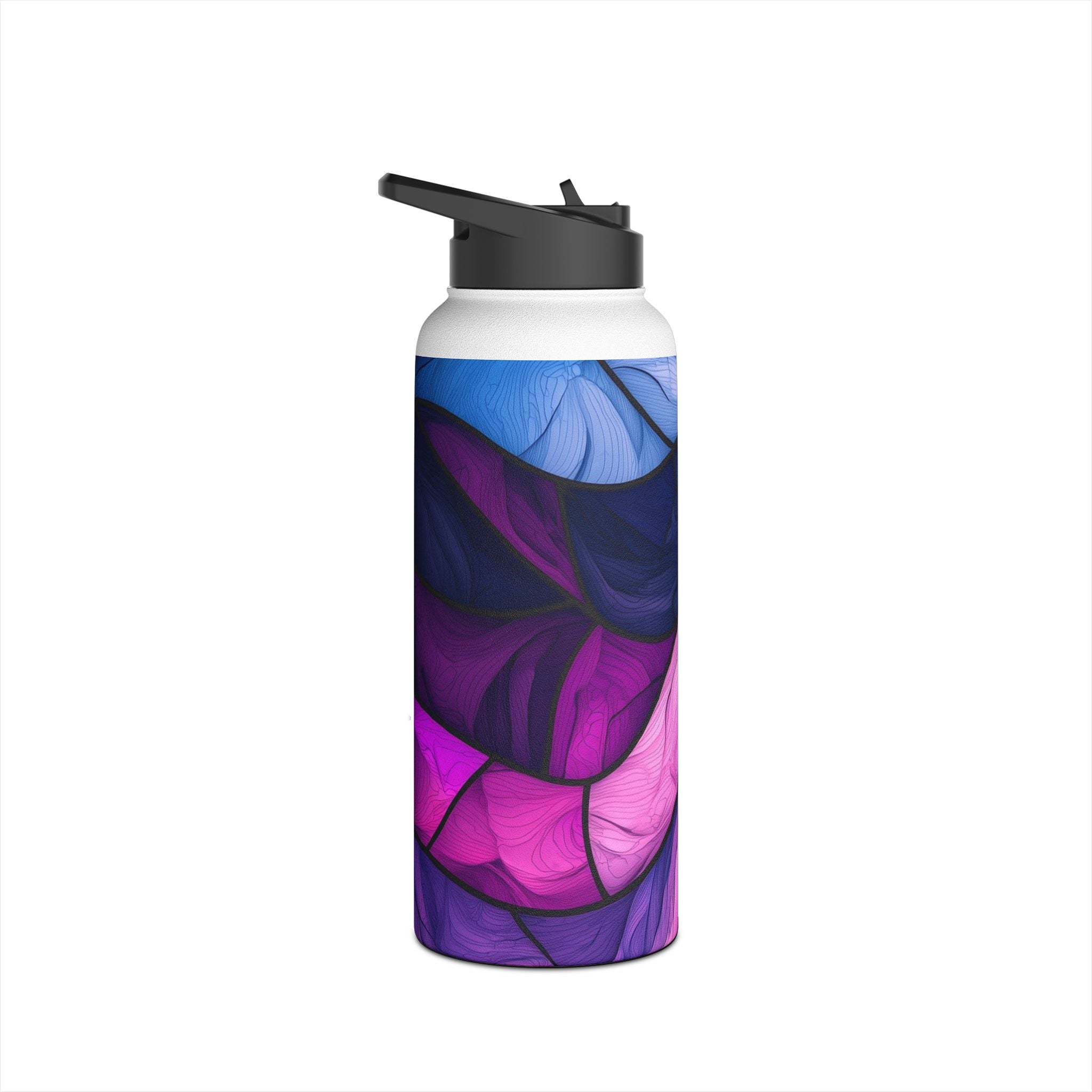 Purple Wavewood - RVS Waterfles