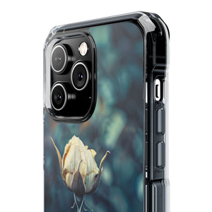 Teal Rosebud Serenade – Handyhülle für iPhone (Clear Impact – Magnetisch)