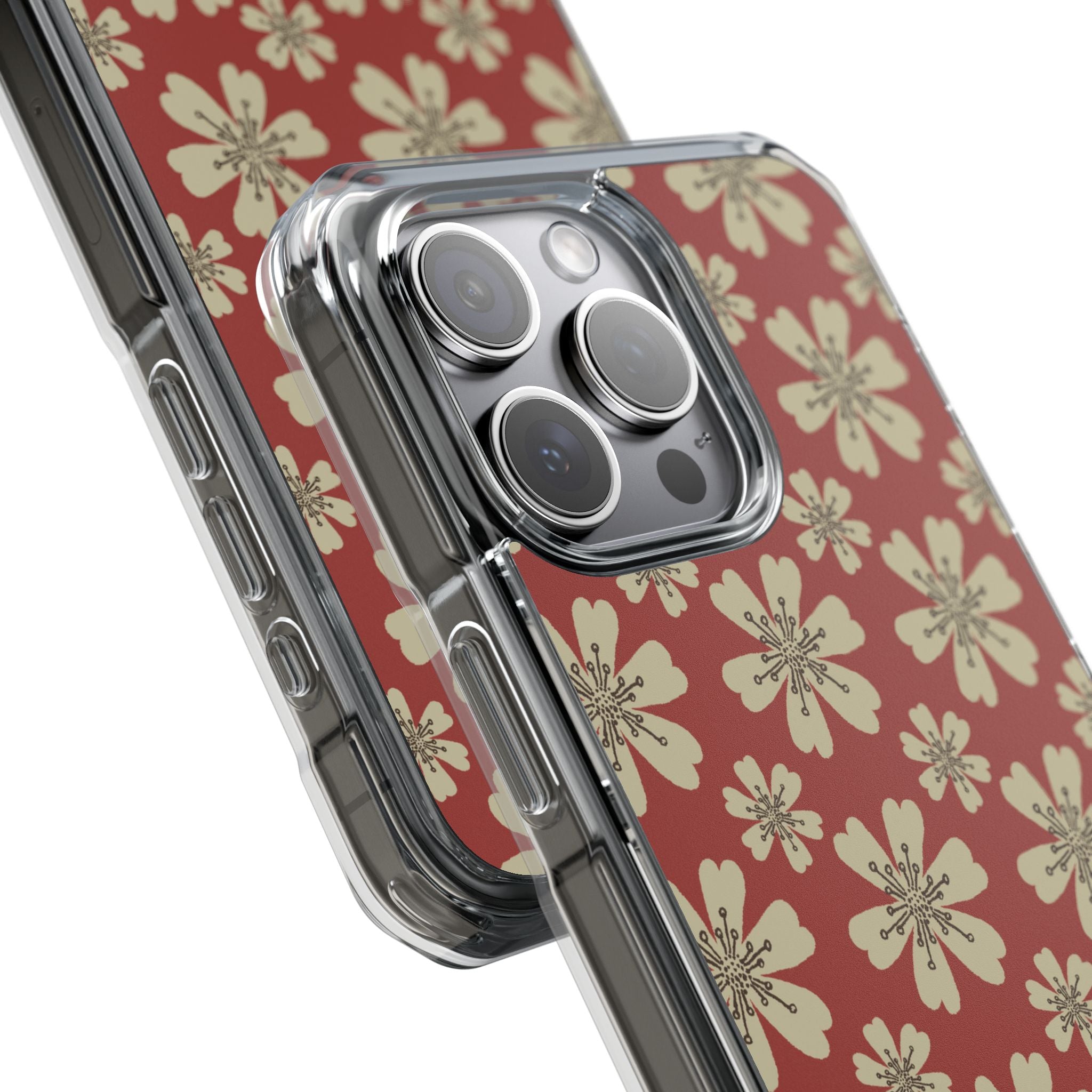 Retro Red Florals iPhone Case - Impact