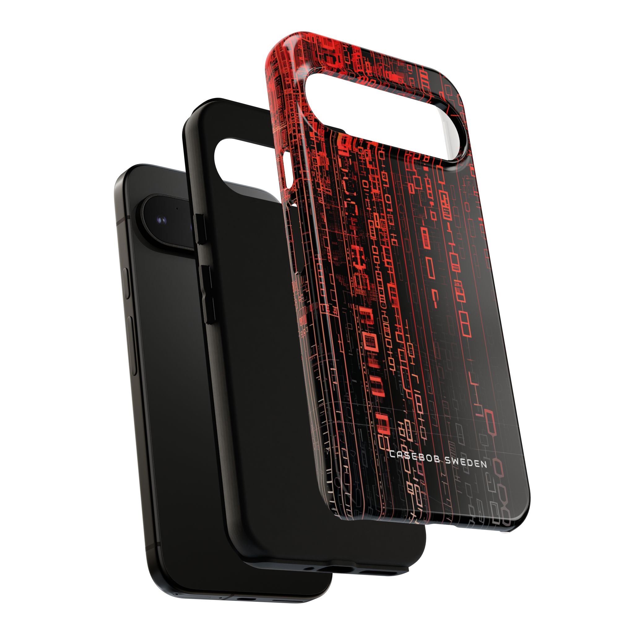 Red Gradient Matrix Contrast Google Pixel 9 - Tough Phone Case