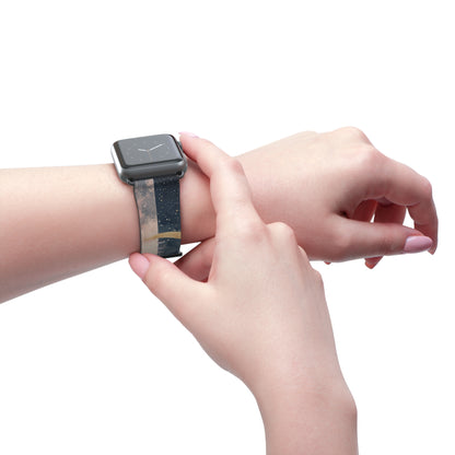 Golden Crescents Crimson - Watch Band