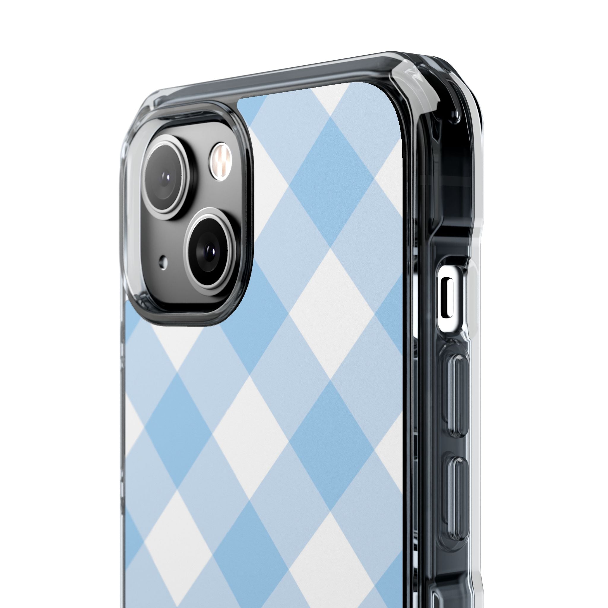 Soft Blue Gingham Elegance iPhone Case - Impact
