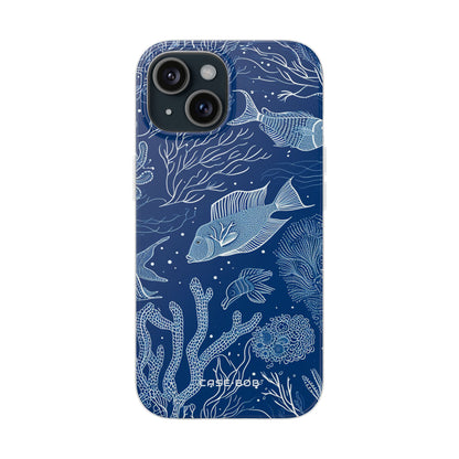 Navy Scale Reef iPhone 15 Case - Soft