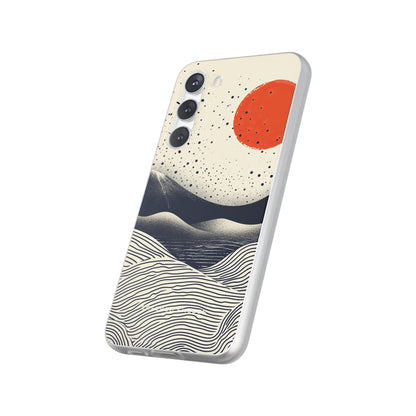 Red Sun Over Flowing Horizons Samsung S23 - Flexi Phone Case