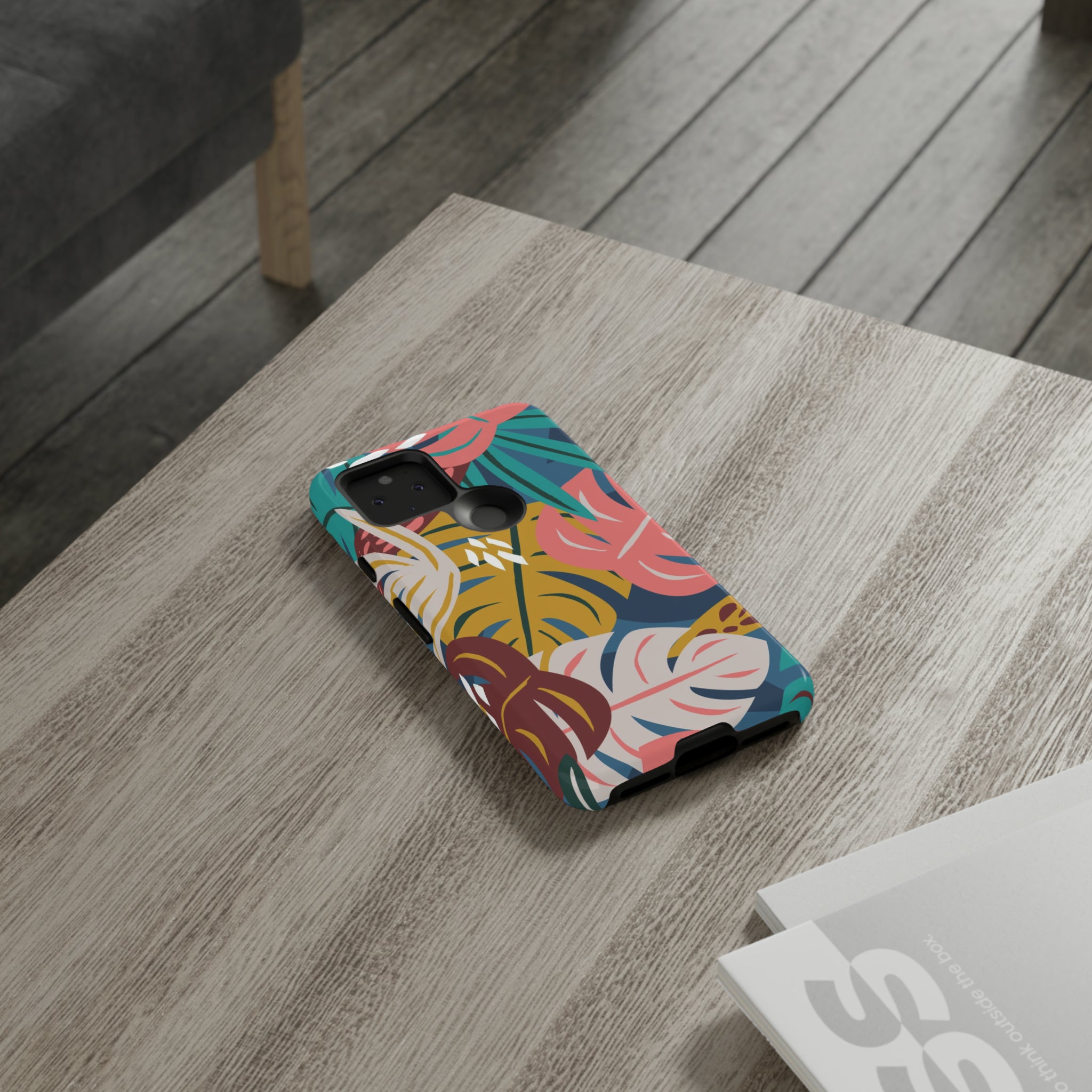 Tropical Leaf Mono - Protective Phone Case