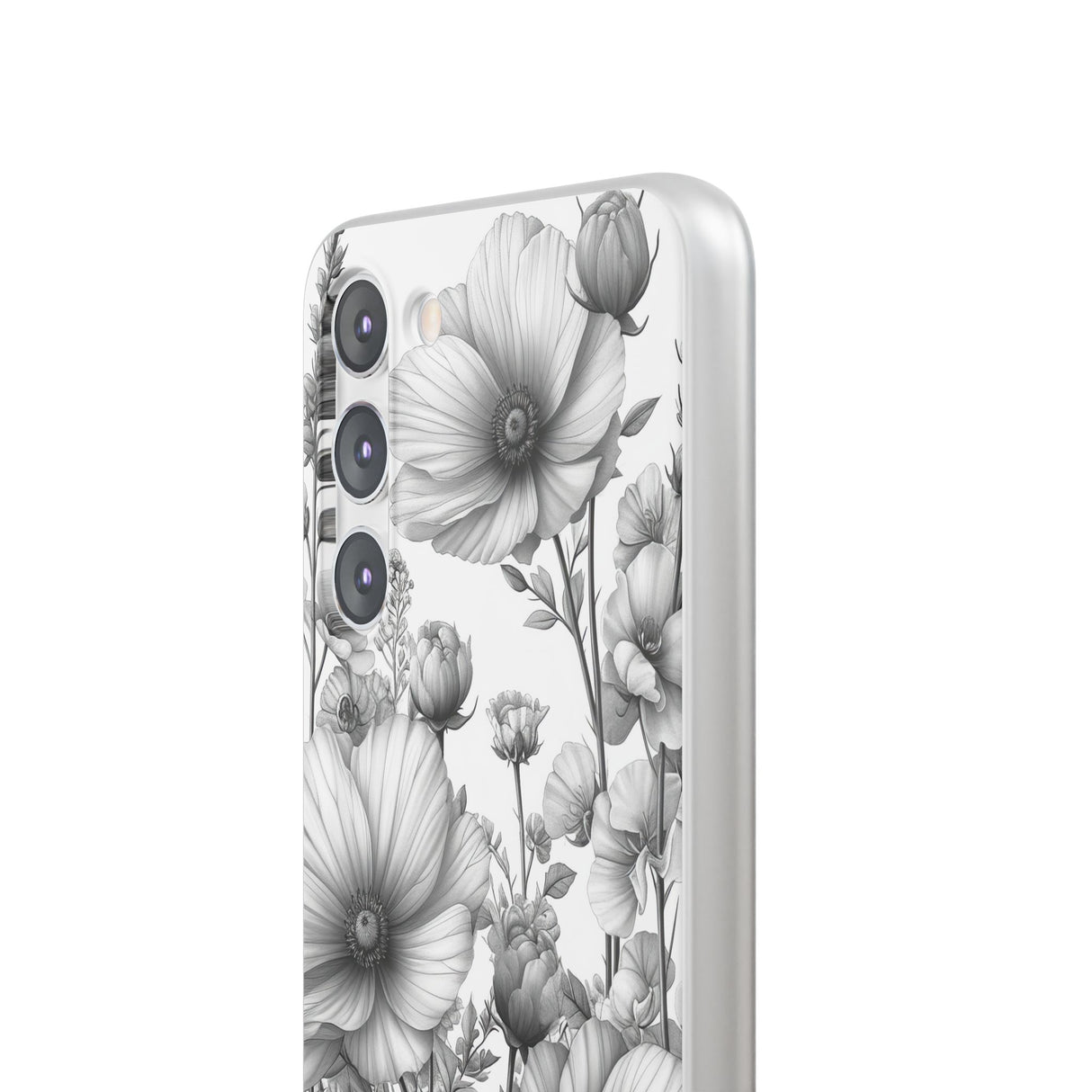 Monochrome Flora | Flexible Handyhülle für Samsung Galaxy