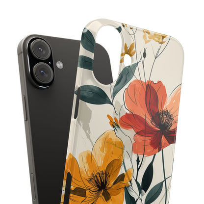 Elegant Floral Harmony iPhone 16 - Slim Phone Case