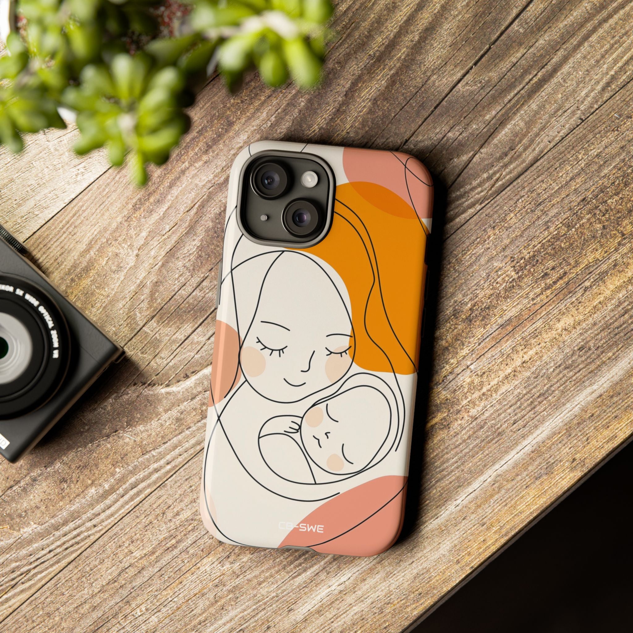 Mother Embraces Child - iPhone Case