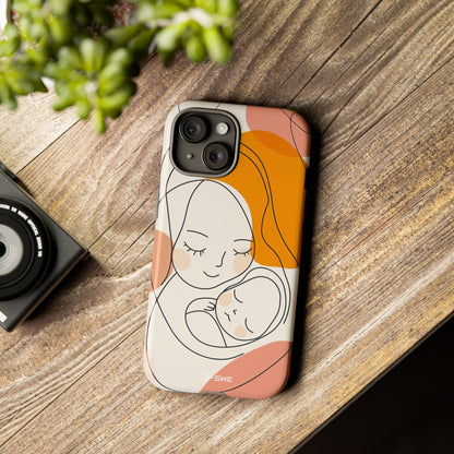 Mother Embraces Child - iPhone Case