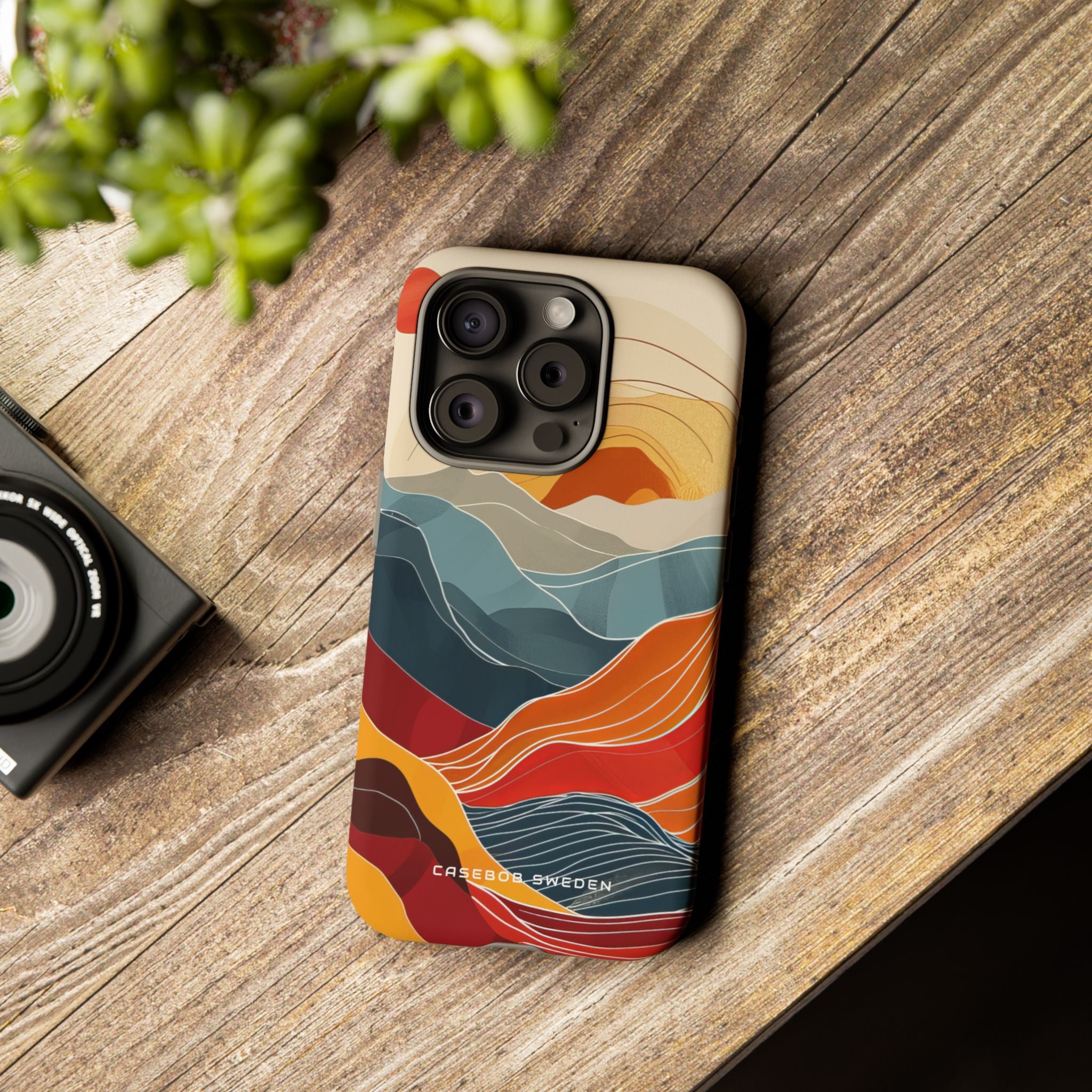 Harmonic Flow of Lines and Color iPhone 15 - Tough Phone Case