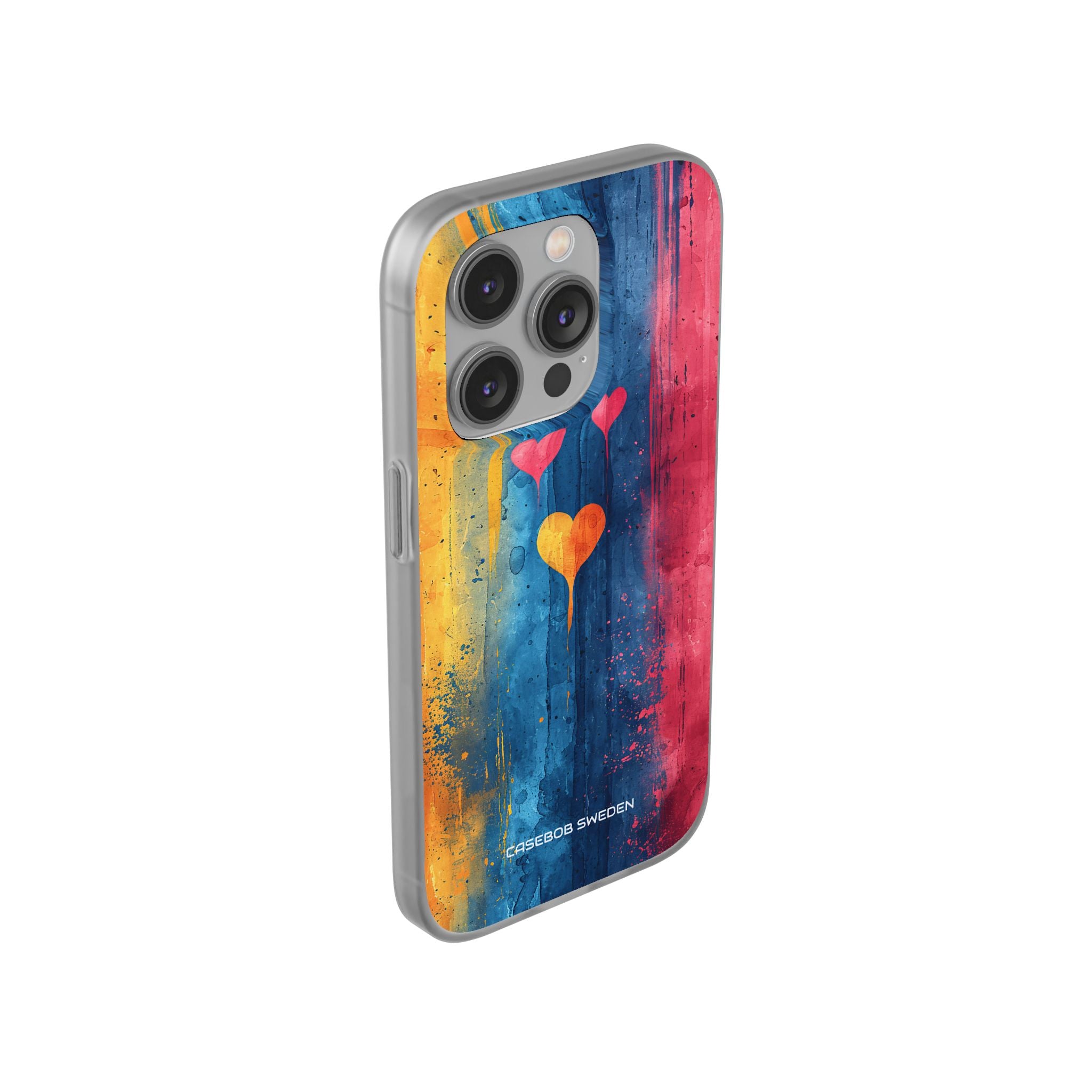 Hearts Watercolor Art - Flexi iPhone 14 Phone Case