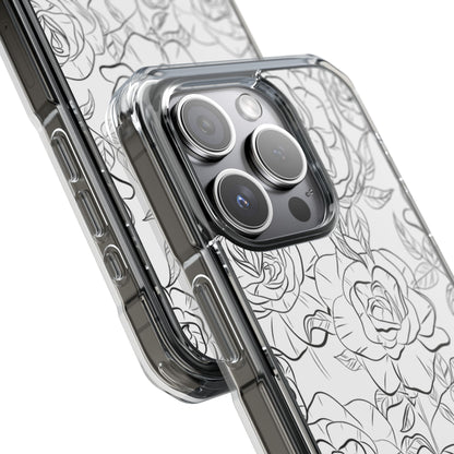 Intricate Rose Sketches iPhone Case - Impact
