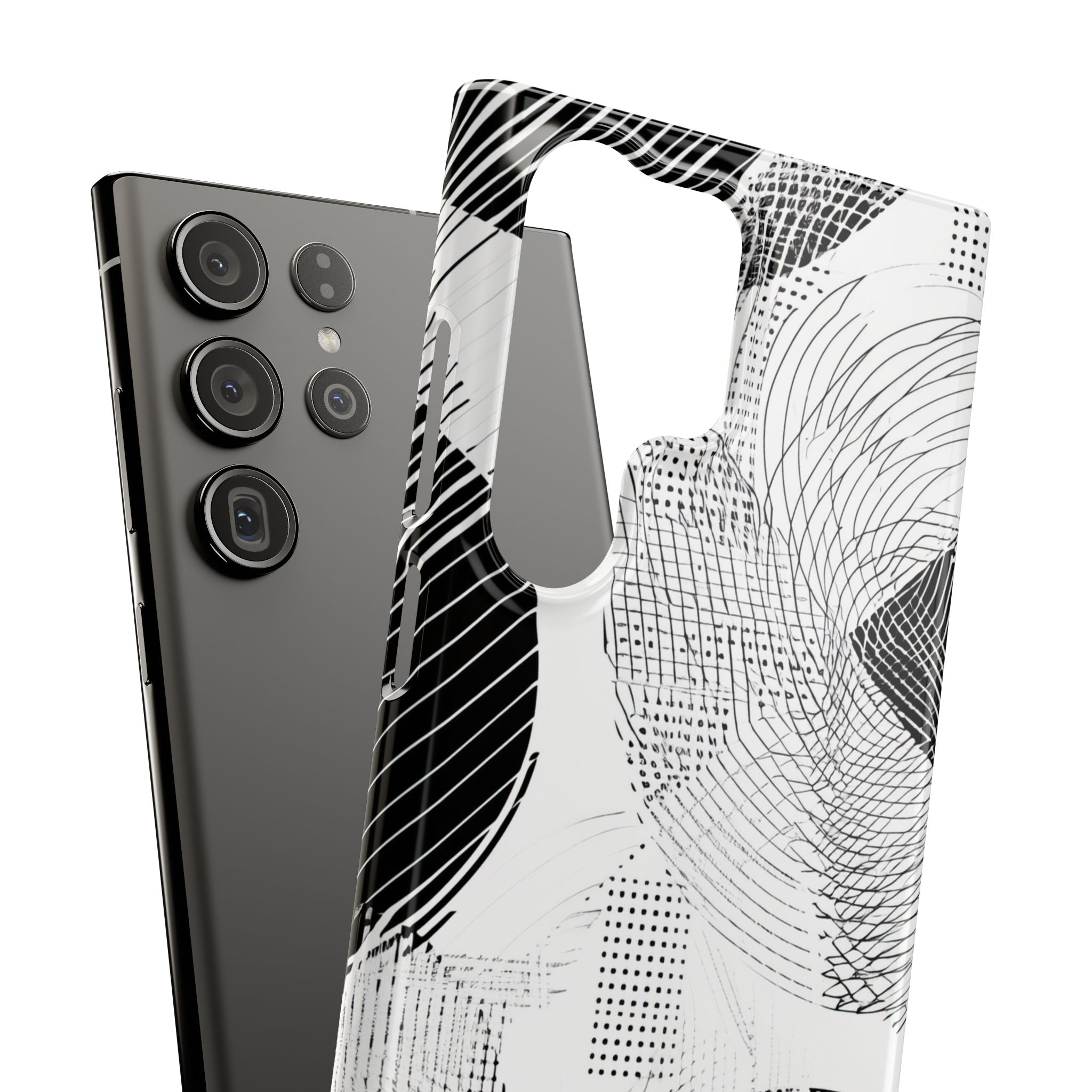 Geometric Monochrome Flow Samsung S23 - Slim Phone Case