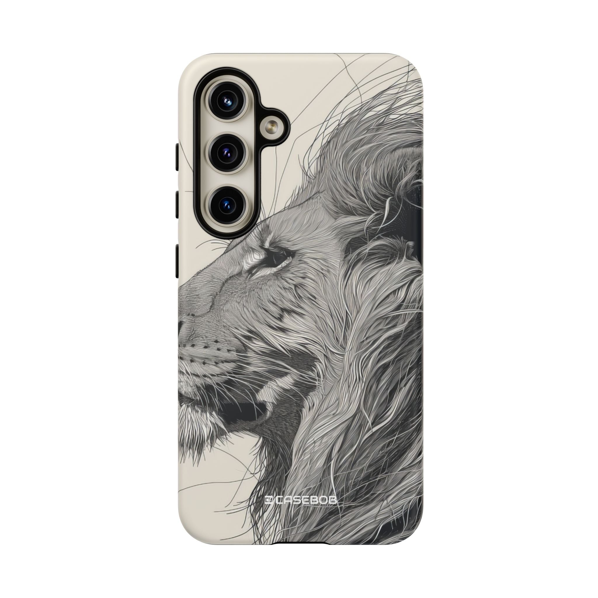 Majestic Lion: Grayscale Elegance - For Samsung S24