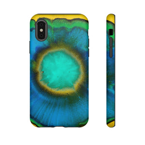 Neon Blue Ink Art iPhone Case (Protective) iPhone XS Matte Phone Case