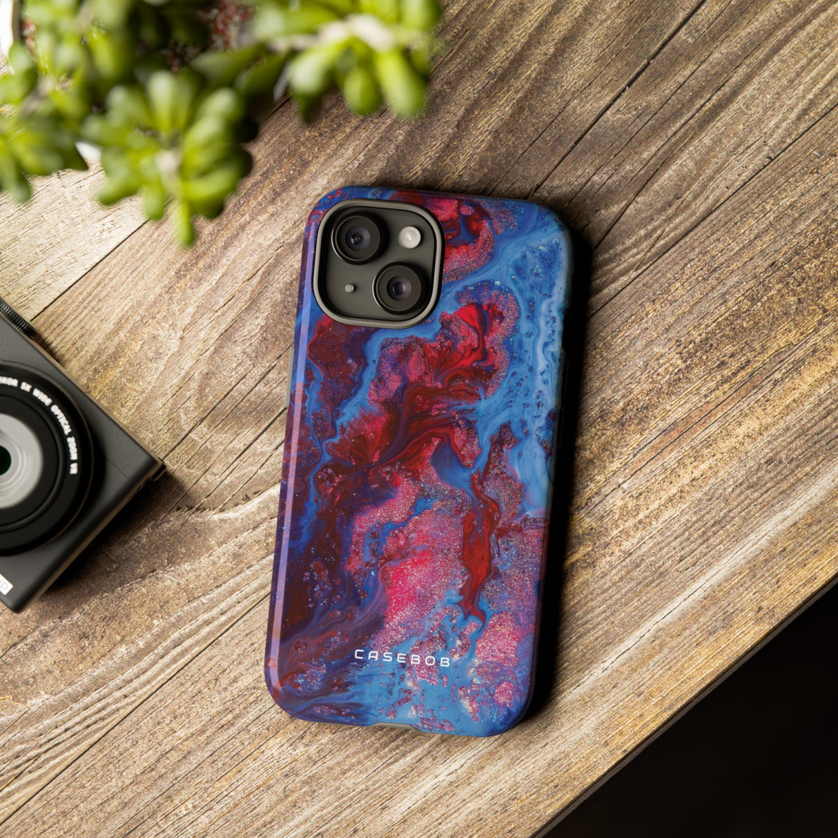 Deep Red Ink Art Phone Case - Protective Phone Case