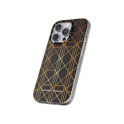 Golden Geometric Elegance iPhone 14 - Flexi Phone Case