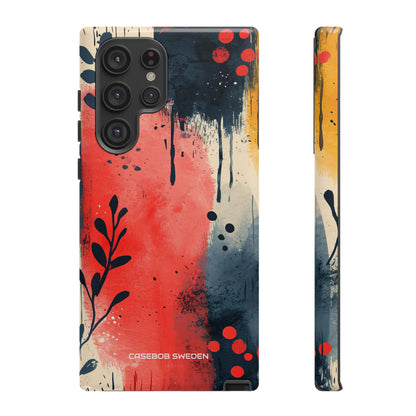 Red Blue Abstract Florals - Tough Samsung S22 Phone Case