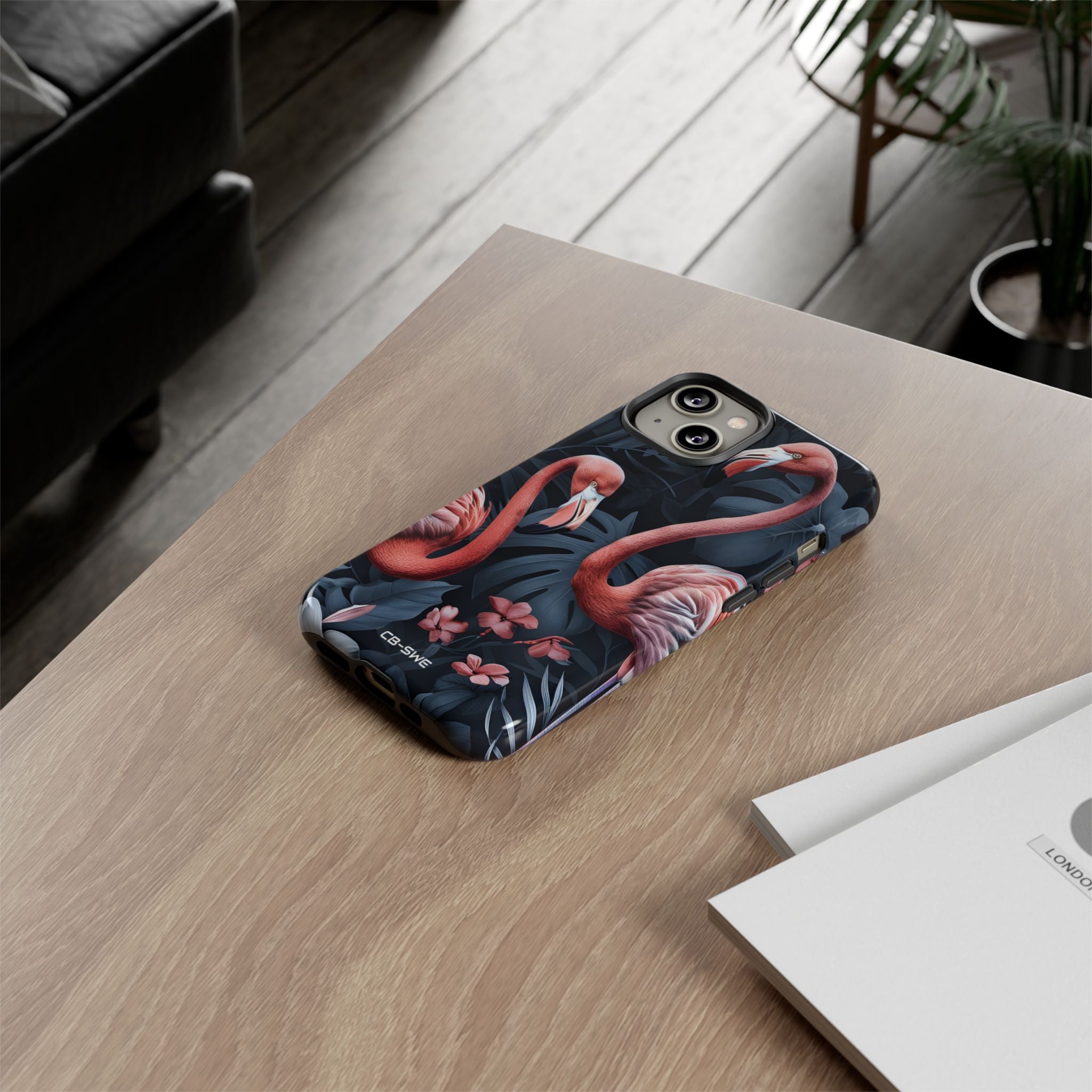 Flamingos Embrace Nature - iPhone Case