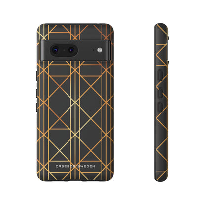 Golden Geometric Elegance Google Pixel 7 - Tough Phone Case