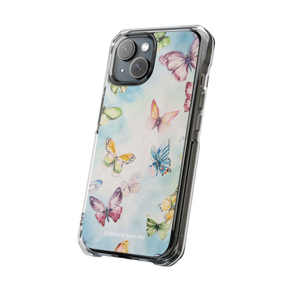 Watercolor Butterfly Bliss - Clear Impact iPhone 15 Phone Case