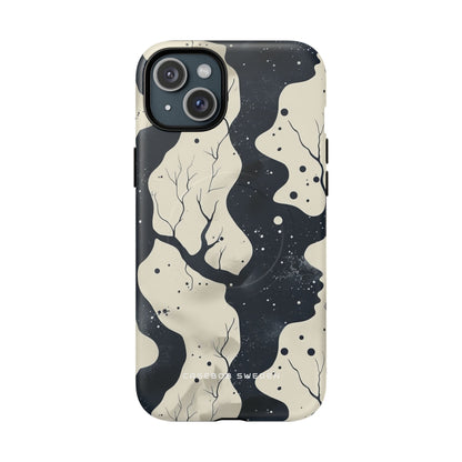 Organic Fluid Silhouettes with Cosmic Depth iPhone 15 | Tough+ Phone Case