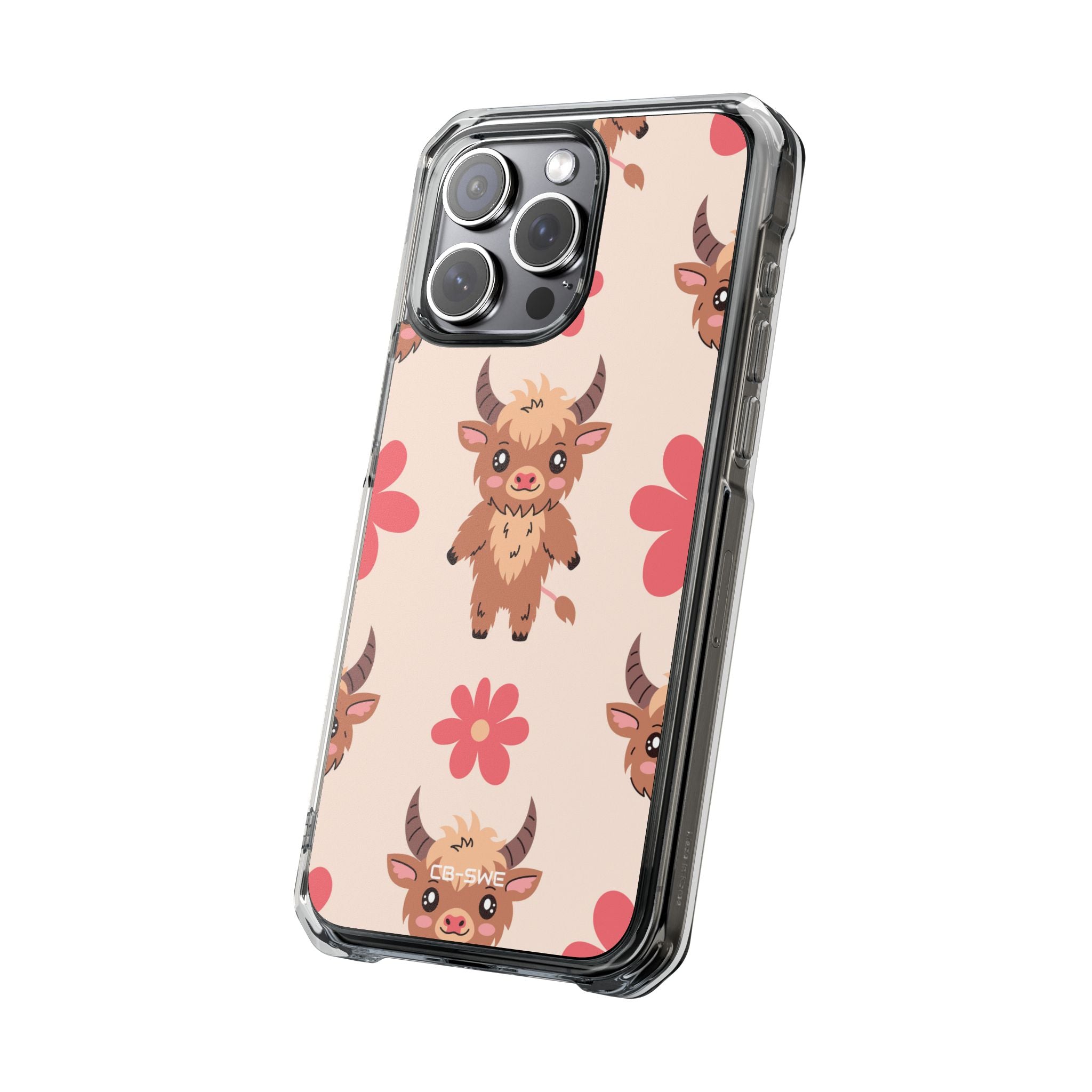 Cute Cattle & Flowers iPhone Case - Impact