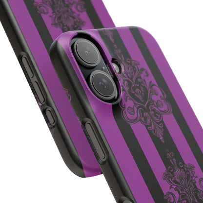 Gothic Elegance with Vertical Stripes and Ornamental Motifs iPhone 16 - Slim Phone Case