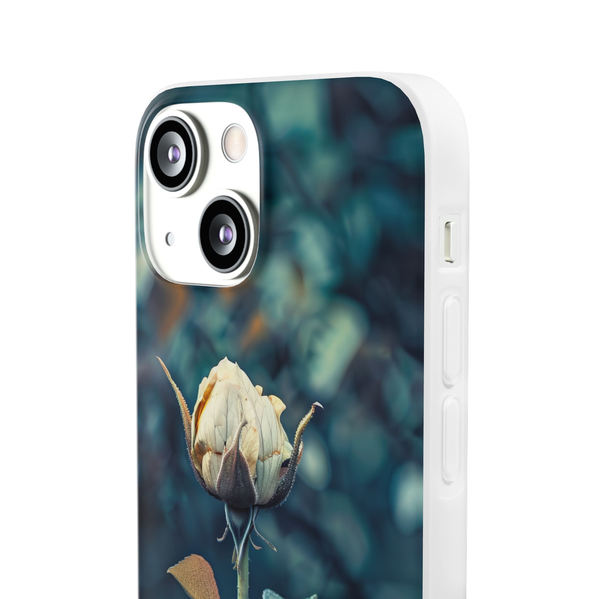 Teal Rosebud Serenade | Flexible Phone Case for iPhone