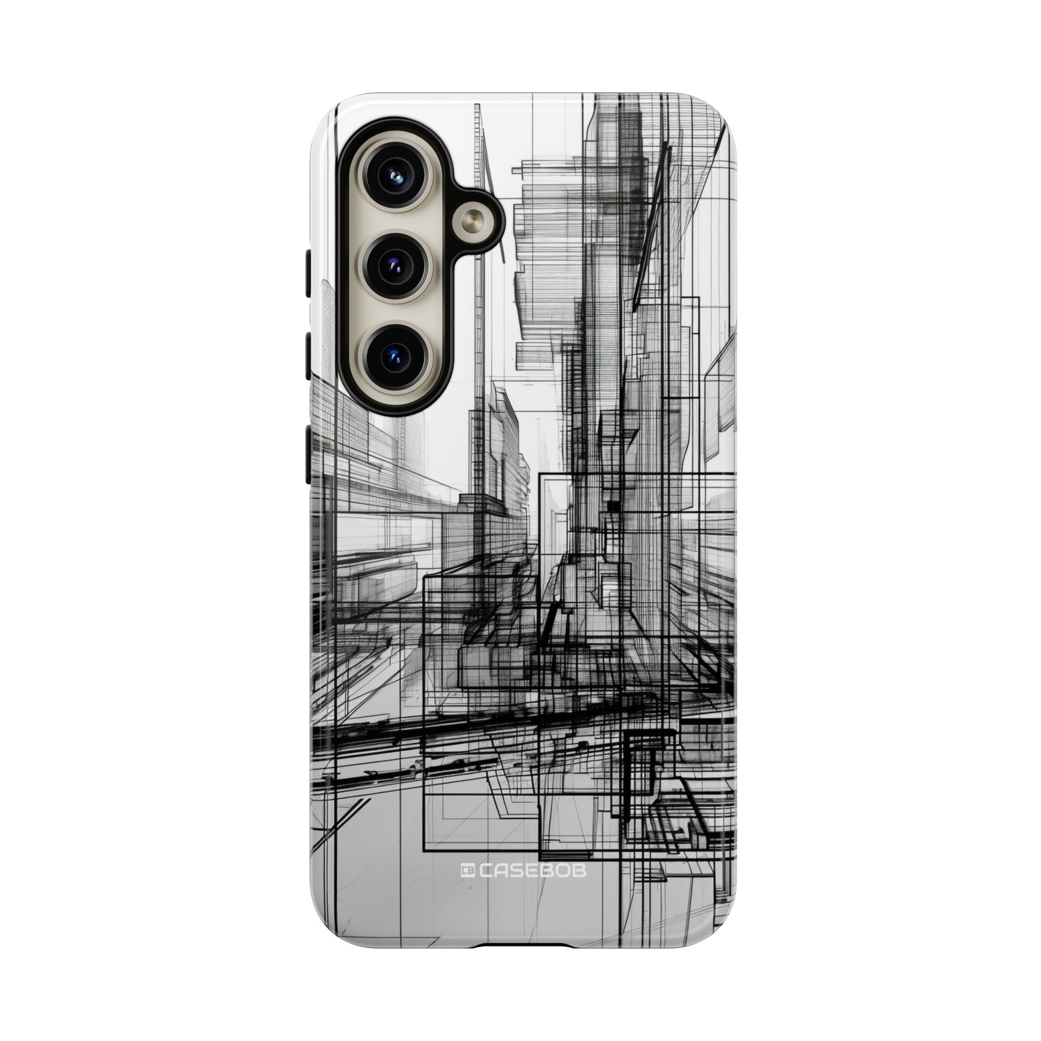 Urban Complexity: Black Lines Design - For Samsung S24