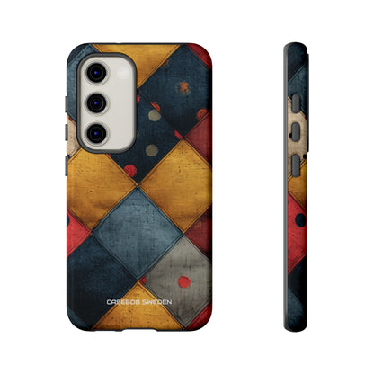 Blue Red Patchwork - Tough Samsung S23 Phone Case