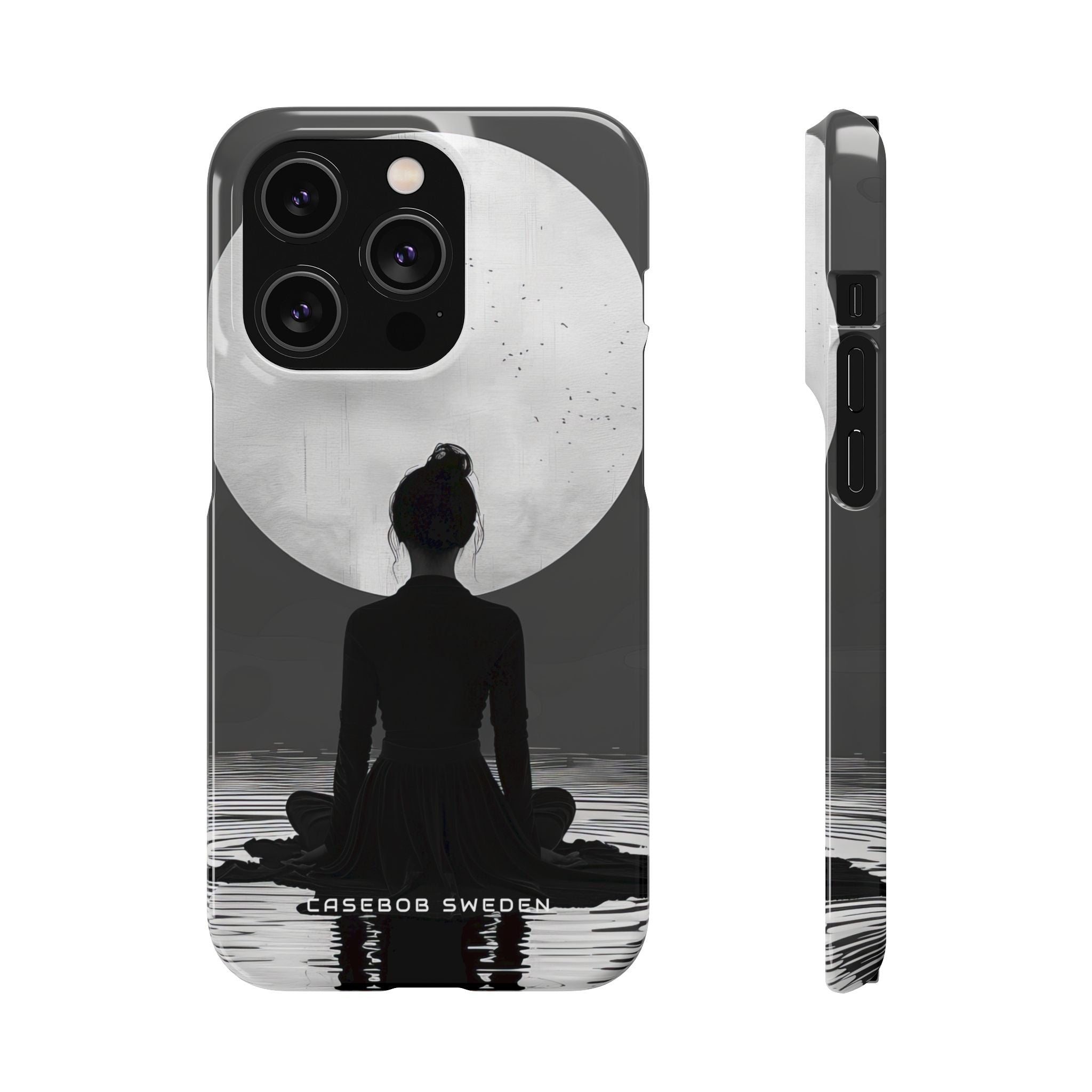 Zen Serenity Moon Reflection iPhone 14 - Slim Phone Case