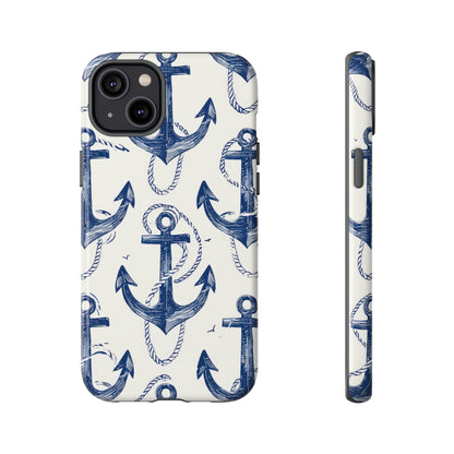Navy Anchor Loop iPhone 14 Plus Case - Tough