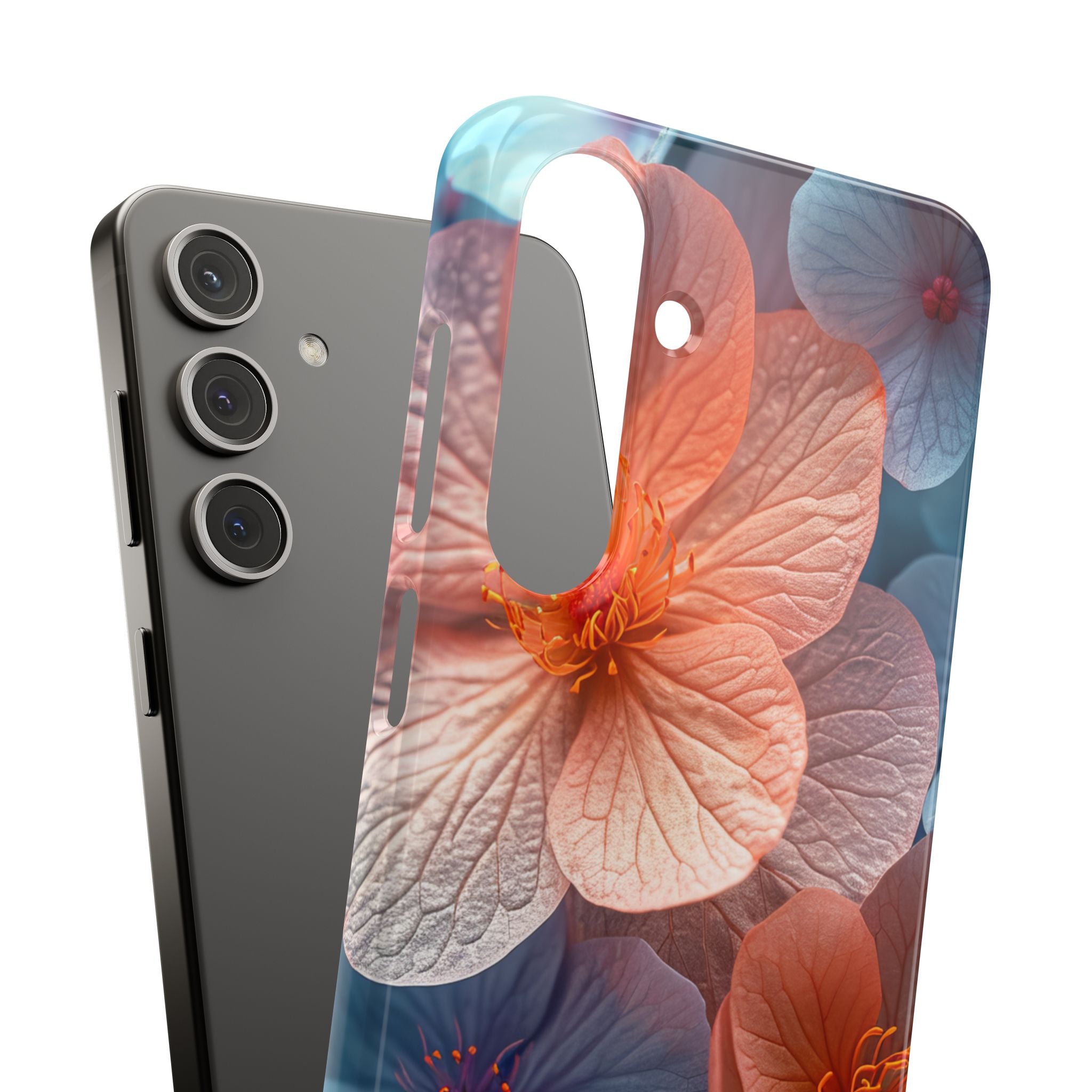 Peach Blossom Serenity - Slim Samsung S24 Phone Case