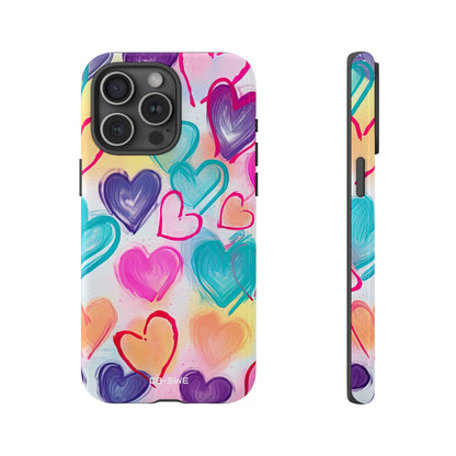 Hearts Dance Playfully - iPhone Case