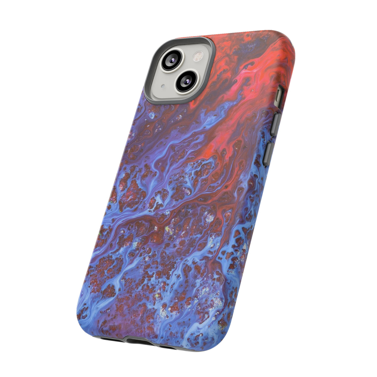 Blue Lava Ink Art iPhone Case (Protective) Phone Case