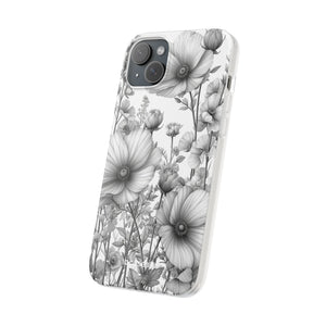 Monochrome Flora | Flexible Handyhülle für iPhone