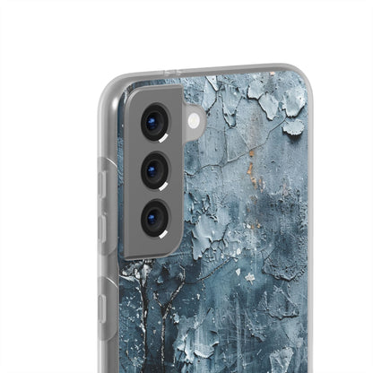 Weathered Blue Tapestry with Cracked Layers Samsung S21 - Flexi Phone Case