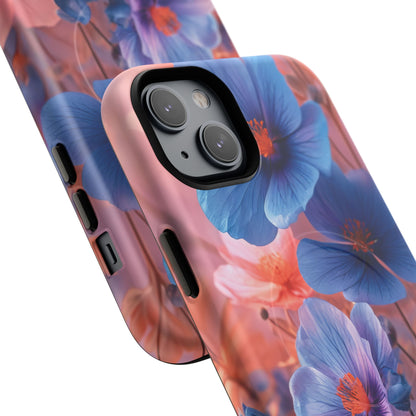 Harmonious Blooming Blues and Pinks iPhone 14 | Tough+ Phone Case